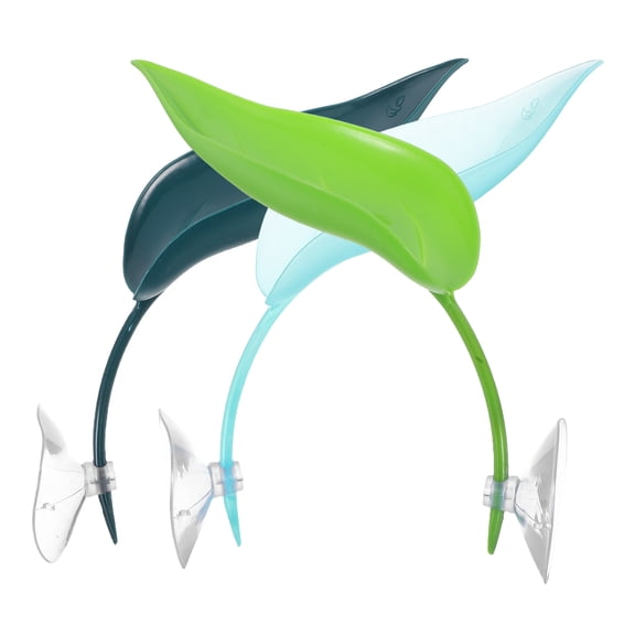 SEWACC 3Pcs Aquarium Decor ABS Assorted Color Easy Install Leaves for Fish Tanks