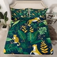 thumbnail image 2 of Castle Fairy Animal Cheetah 4 Pieces Queen Sheet Sets,Botanical Plants Ultra Soft Flat Sheet,Woodland Wildlife Queen Fitted Sheet,Ultra Soft Cartoon Home Decor, 2 of 5
