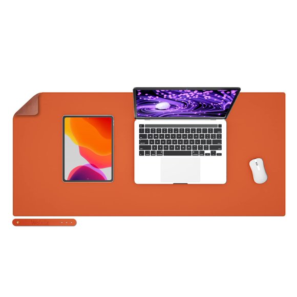 Base para escritorio Wolaile de cuero PU impermeable, color naranja, 91 x 43 cm