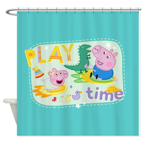 CafePress - Peppa Pig: Play Time - Unique Fabric Shower Curtain 70" x 72"