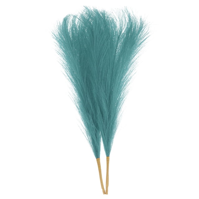 2 Paquetes de Hierba Pampas Falsa de 17 Pulgadas, 10 Tallos de Hierba Artificial para Decoración, Verde Azulado