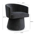 thumbnail image 3 of TOV Furniture Kristen Black Upcycled Chenille Rolling Desk Chair, 3 of 7