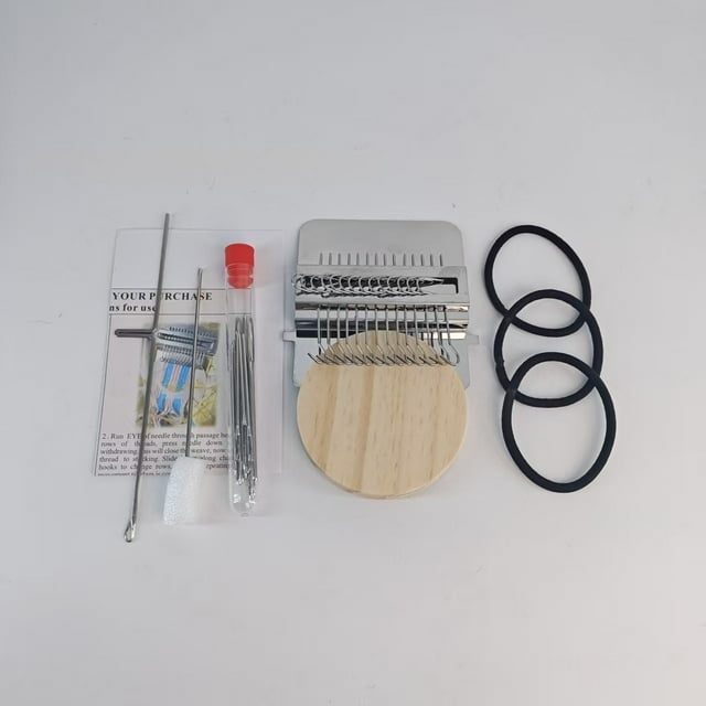 Mantel Individual 1 Hook Antique Weaving Type Small Home Hand Weaving Tool for Darning and Repairing Clothes with Wooden Disc and Metal Hook JASKFLY