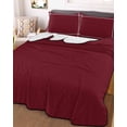 thumbnail image 3 of Quilts Full Size, Pure Red Wine Soft Comforter Bedding Set for Bed, Simple Solid Color Lightweight Quilted Bedspread with Pillow Cover(2 Pieces) for All Season, 78x90 Inch, 3 of 6