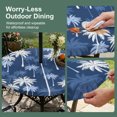 thumbnail image 5 of Round Outdoor Tablecloth with Umbrella Hole and Zipper, Tropical Palm Tree Tablecloth with Elastic Waterproof, Navy Blue White Plants Coastal Leaf Patio Table Covers for 45" - 54" Picnic Pool Tables, 5 of 9
