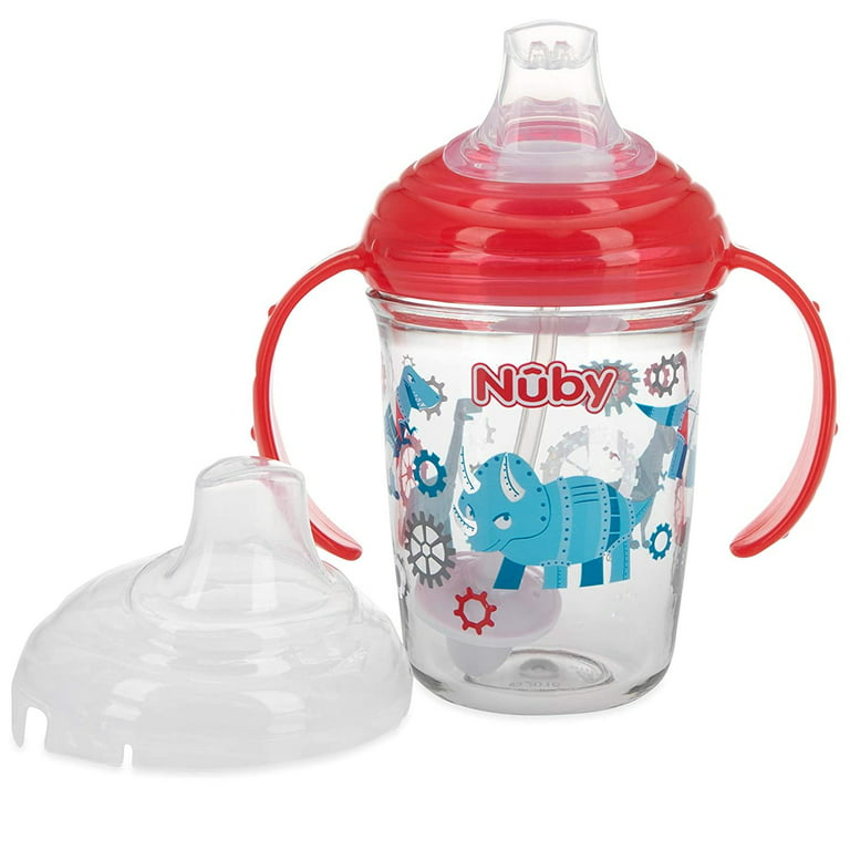 Nuby No Spill 360 Weighted Straw Grip N' Sip Tritan Cup with Hygienic  Cover, 8 Oz