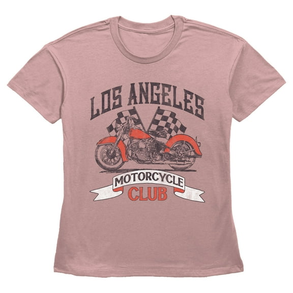 Women's Lost Gods Distressed Motorcycle Club Graphic Tee Desert Pink X Small