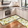 thumbnail image 3 of Kitchen Rugs Sets Of 2,White Green Leaf Sunflower Pattern Anti Fatigue Kitchen Mat Rugs Non Slip Washable,Decorative Kitchen Floor Mats for Kitchen,Sink,Laundry,17"x47"+17"x47", 3 of 5