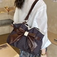 thumbnail image 2 of Btomtd Polka Dot Bow Tote Bag, Large Capacity Shoulder Handbag with Top Handle for Daily Commute, Crossbody Bags for Women, Black, 2 of 8