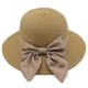 thumbnail image 1 of Sombrero de ala grande para mujer, de 56 a 58 cm de circunferencia, para verano, playa, sol, paja con lazo, 1 of 5