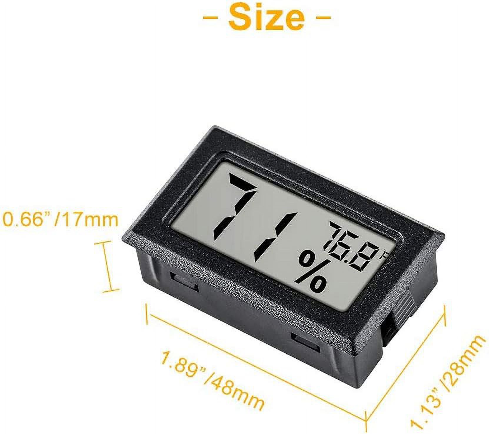 12 Pack Mini Small Digital Electronic Temperature Humidity Meters Gauge Indoor Thermometer Hygrometer LCD Display Fahrenheit (℉) for Humidors, Greenhouse, Garden