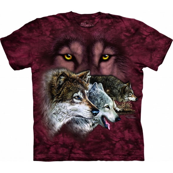 The Mountain FIND 9 WOLVES Medium Red/Brown Adult Unisex T-Shirt