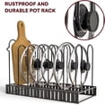 thumbnail image 4 of GeekDigg Adjustable Pots and Pans Organizer - 8 Tier Versatile Kitchen Pot Rack for Counter and Cabinet - Easy Setup, 3  Installation Ways, Accommodates 8+ Pots and Pans - Space-Saving Black Design, 4 of 6