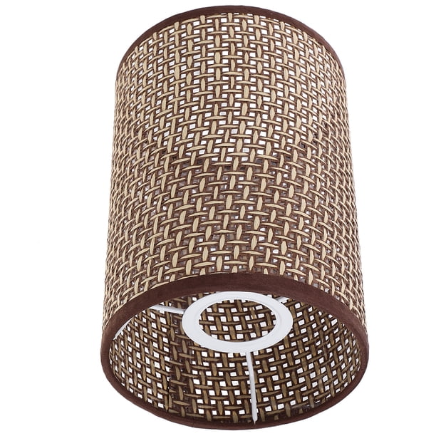 Pantalla de lámpara de ratán para lámpara de mesa, cubierta de pantalla de repuesto de Base E14/E27