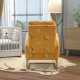 thumbnail image 4 of Rocking Chair for Nursery, INCLAKE Midcentury Modern Accent Rocker Armchair with Side Pocket, Upholstered High Back Wooden Rocking Chair for Living Room Baby Room Bedroom (Mustard Boucle), 4 of 7