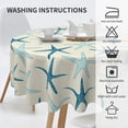 thumbnail image 2 of Summer Round Tablecloth 60 Inch Coastal Starfish Nautical Table Clothes Tropical Beach Rustic Waterproof Reusable Circle Table Cover for Picnic Party Dining Room Home Indoor Outdoor Decor, 2 of 6