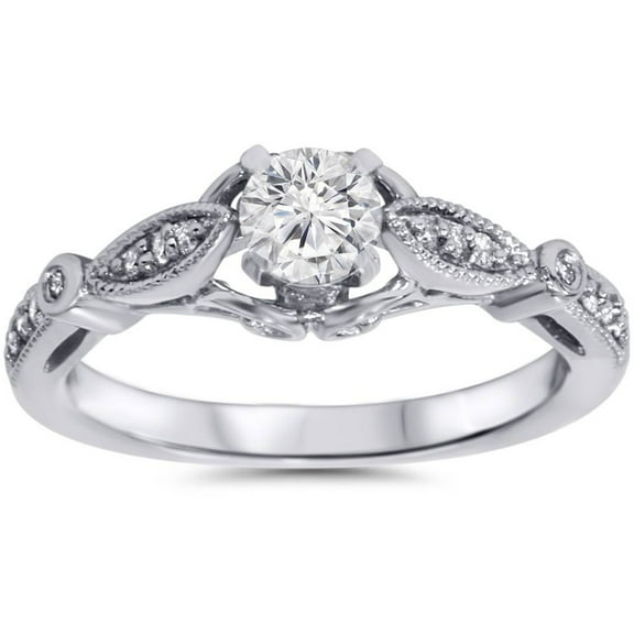 Edge Jewel Opulent 1 Ct Round Cut Diamond Birthday Rings - Lab Created Simulated Diamond - 14K White Gold Over - Ideal for Engagement & Anniversary Gifts - Stunning Prong Setting for Women's