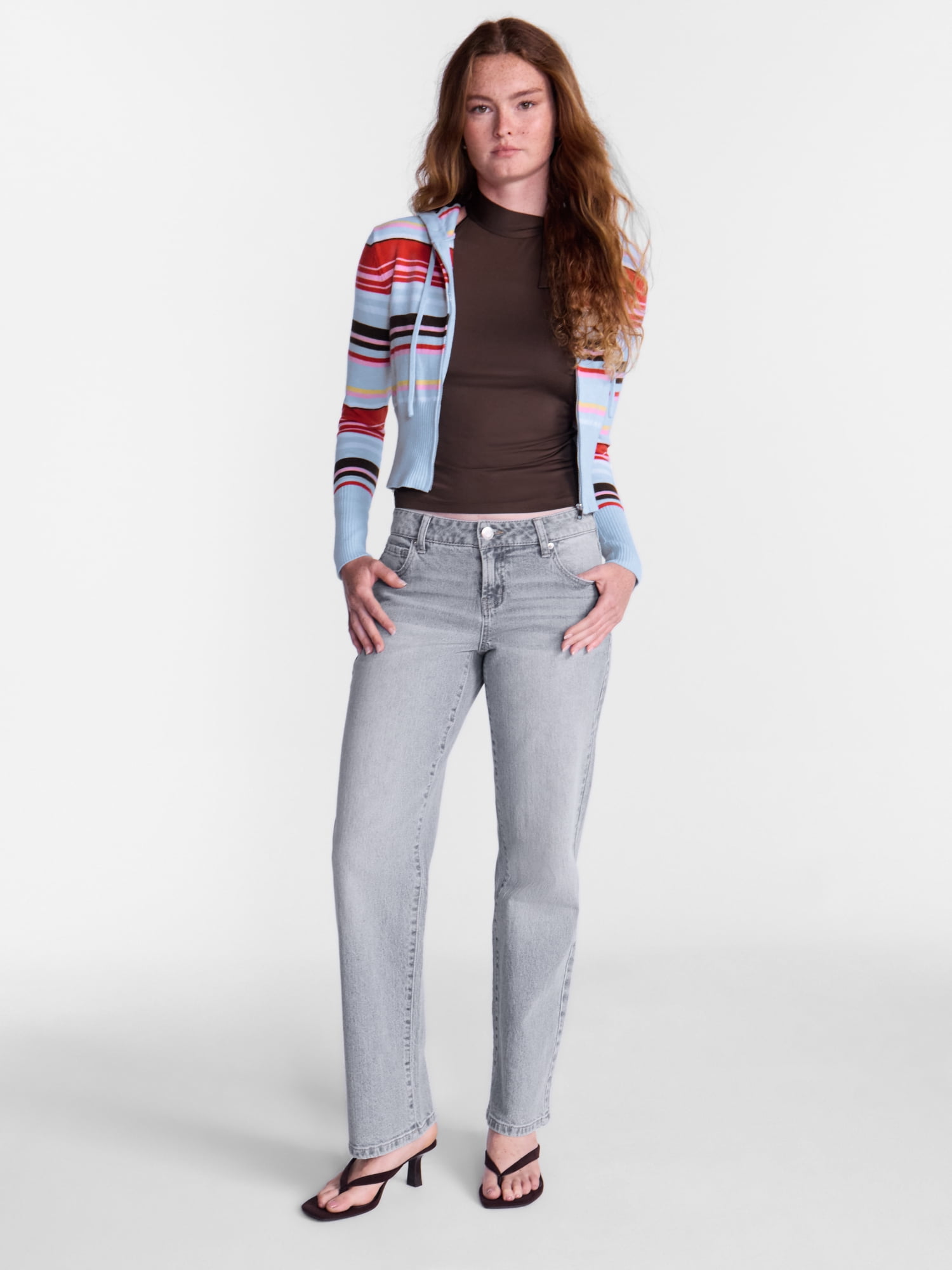 No Boundaries Zip Up Sweater, Women's XXS-XXL