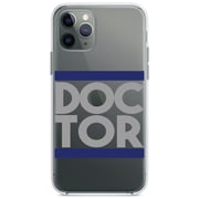 DistinctInk Clear Hybrid Case for Apple iPhone 12 Pro Max (6.7" Screen) - DOCTOR Word Art - Wireless Charging Compatible