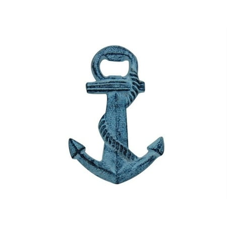 

Handcrafted Model Ships K-1038-light-blue 5 in. Cast Iron Anchor Bottle Opener - Rustic Light Blue Whitewashed