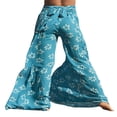thumbnail image 2 of Pantalons de Plage Boho pour Femmes Taille Haute Décontractée Ample Jambe Large Droite Imprimée, 2 of 6