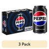 (3 pack) Pepsi Cola Zero Sugar Soda Pop, 12 fl oz, 24 pack Cans