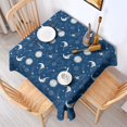 thumbnail image 2 of Blue Sun Moon Cloud Pattern Square Tablecloth,Waterproof Square Table Cover,Wipeable Spillproof Washable Table Cover for Home Kitchen Party Decor 42"X42"(107x107cm), 2 of 6