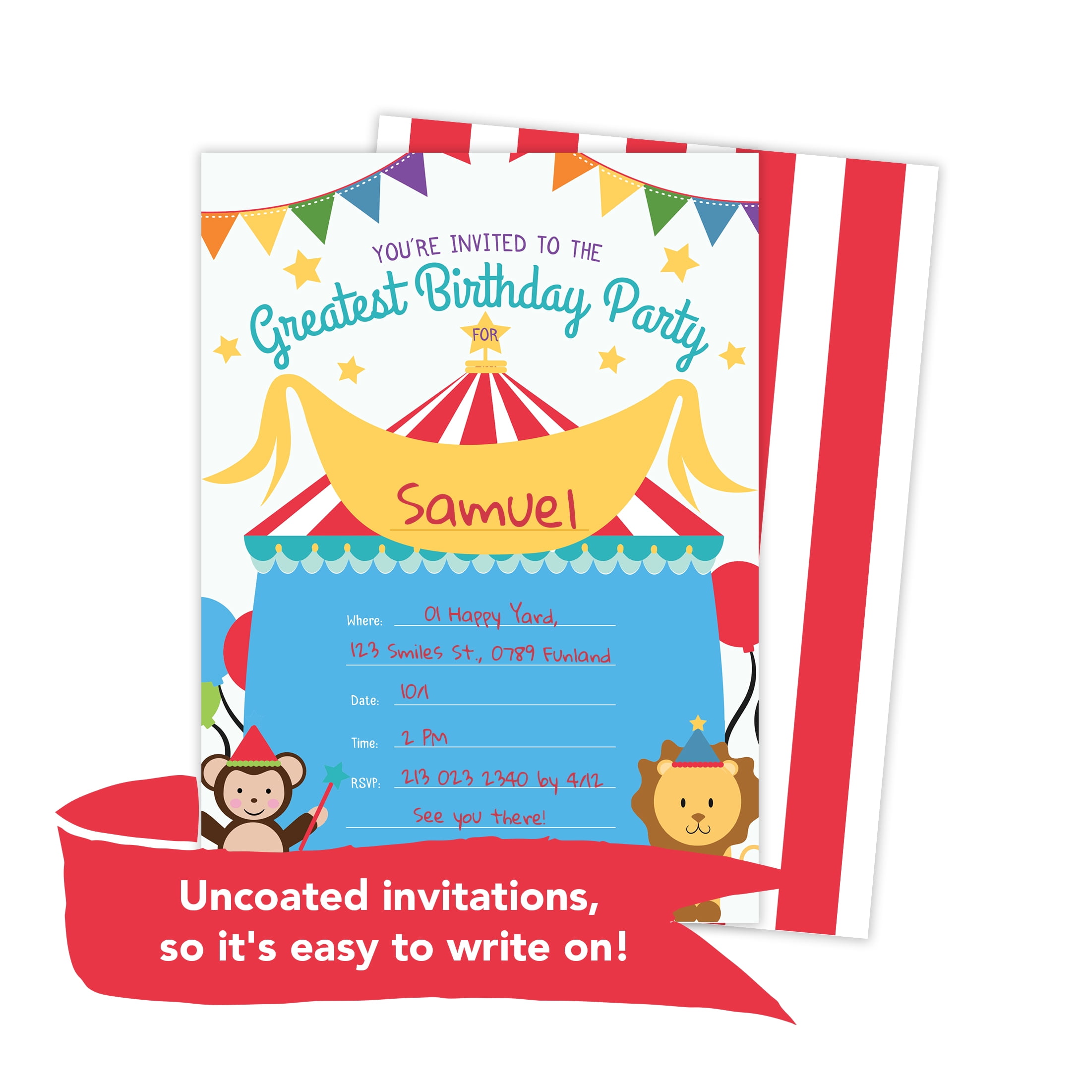 Combo Pack Movies 25 Invitations & 25 Thank You Cards Combo Pack Happy Birthday Invite Cards With Envelopes & Seal Stickers Boys Girls Kids Party Desert Cactus 