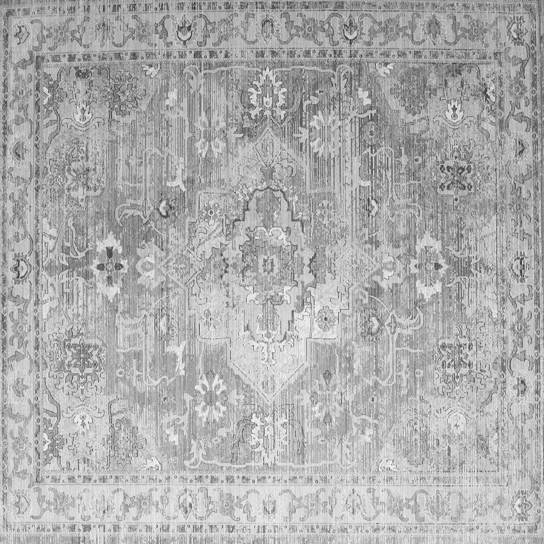 Ahgly Company Indoor Square Medallion Gray Traditional Area Rugs, 8