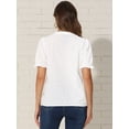 thumbnail image 3 of DARING DIVA Women's Eyelet Top V Neck Short Puff Sleeve Cotton Blouses L White, 3 of 6