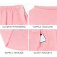 thumbnail image 5 of Women 2 Piece Outfits 3/4 Batwing Sleeve Pullover Tops and Wide Leg Pants Casual Lounge Set, 5 of 6