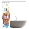 thumbnail image 3 of MYPOP Happy Animals in Noah's Ark Clipart Religion Religious Artwork Fabric Bathroom Shower Curtain with Hooks, 60 X 72 Inches, 3 of 3