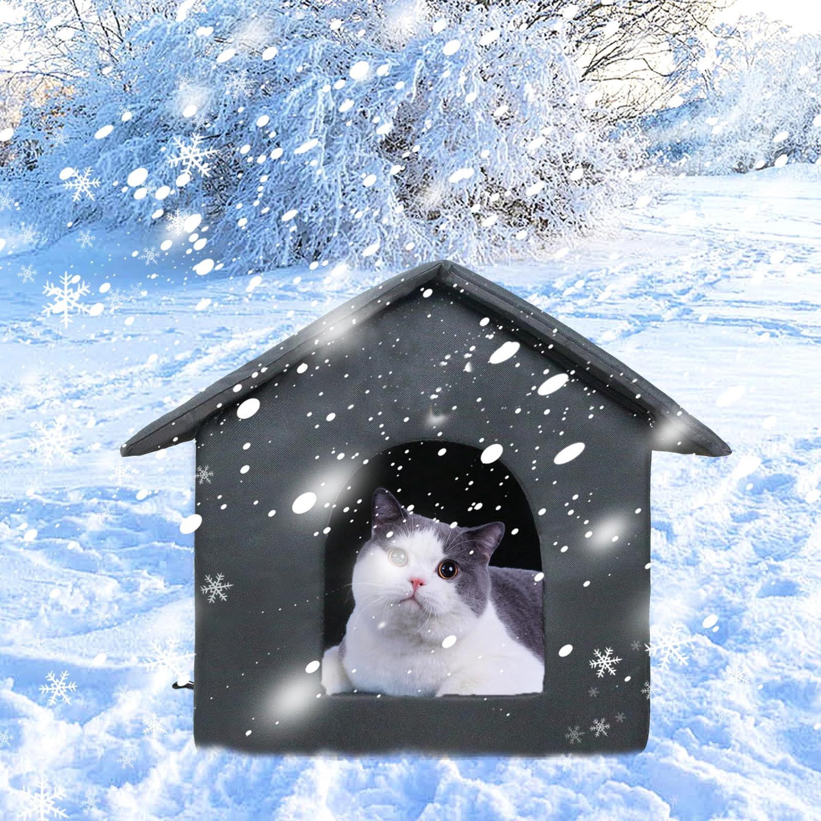 Outdoor Cat Shelter Insulated Pet Bed With Removable Cushion For Stray Cats And Small Dogs Durable Easy To Clean Design