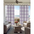 thumbnail image 4 of Plaid Purple Rural Style,Blackout Curtains 84 Inches Long for Bedroom,Rural Abstract Geometric Lattice Thermal Insulated Room Darkening Black Out Window Curtain Panels Grommet Drapes for Living Room, 4 of 8
