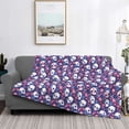 thumbnail image 2 of Naloa Skull cartoon flower Flannel Blankets - Thick and Warm Blanket for Winter, Soft Fuzzy Plush King Blanket for All Seasons80"x60", 2 of 6