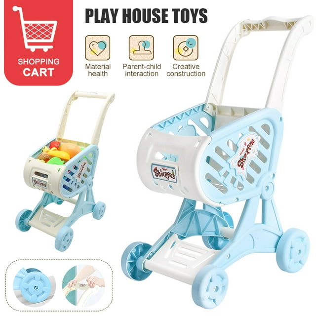 HLONK Kids Toy Shopping Carts, Portable Pretend Cart , Toddlers Cart
