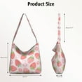 thumbnail image 4 of Canvas Shoulder Bag for Women Office Workers Cute Fashion Reusable Shopping Bag with Zipper Tote Reusable Bags,Strawberry Women's Retro Large Size Canvas Shoulder Bag Hobo Crossbody Handbag Casual Tot, 4 of 5