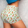 thumbnail image 4 of Rateoe Vegan Fruit Carrot Printed Power Workout Shorts for Women Tummy Control Squat Proof Ribbed Thick Seamless Scrunch Active Short-Medium, 4 of 8