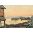 thumbnail image 2 of Albert Nikolaevich Benois 18x14 Gold Ornate Wood Frame and Double Matted Museum Art Print Titled - On the Neva River, 2 of 4