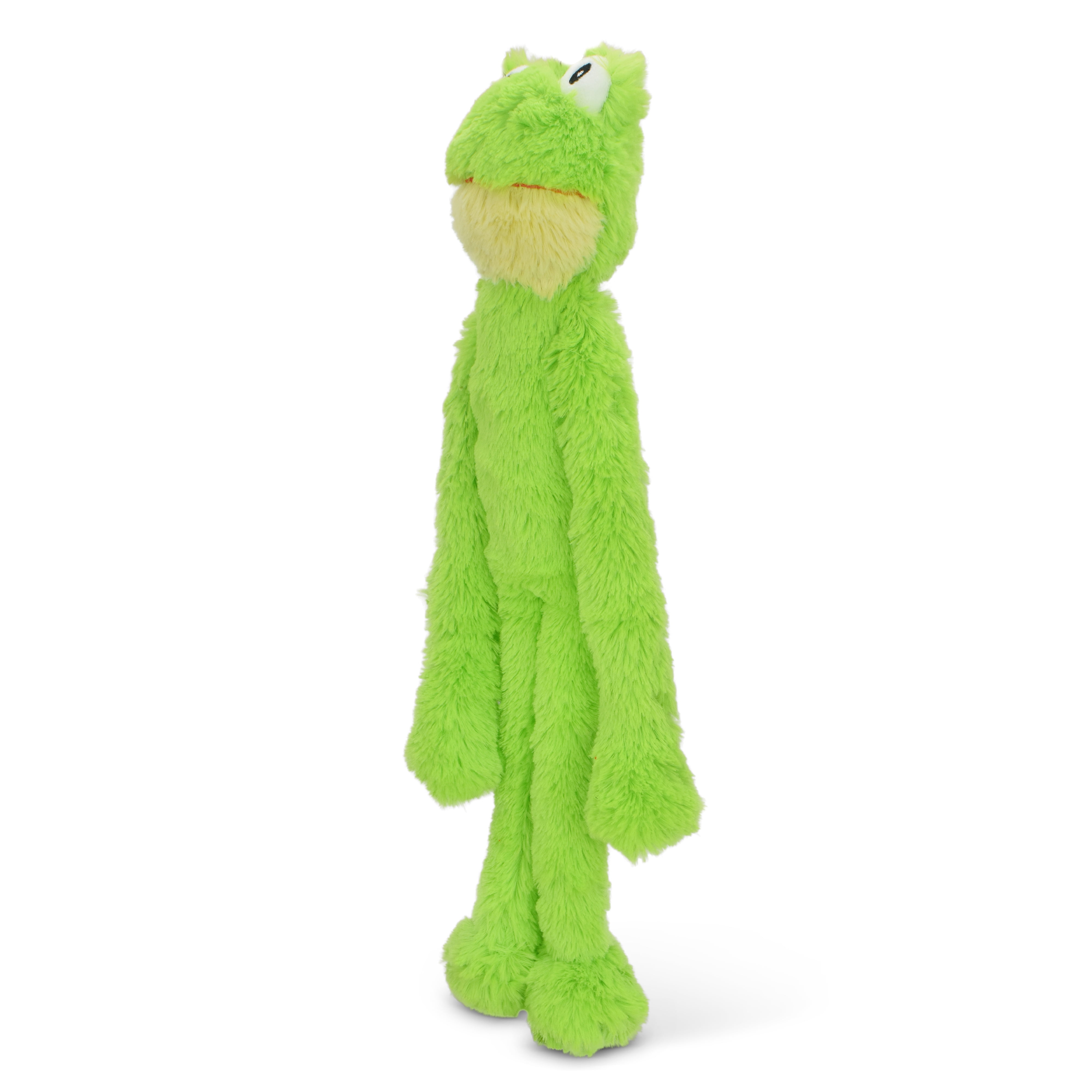 Multipet Swingin' Slevin Frog, Plush Dog Toy, Green, 5 Squeakers, 21 inches
