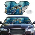 thumbnail image 2 of Haiem Watercolor Turtle Car Windshield Sun Shade - Blocks UV Rays Sun Visor Protector, Sunshade to Keep Your Vehicle Cool, Universal Fit SUV Van Sedan-Small, 2 of 7