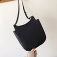 thumbnail image 3 of Bolsa de hombro de color sólido cruzados con solapa grande de cuero para mujer (Negro) Likrtyny Para Estrenar, 3 of 9