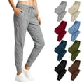 thumbnail image 2 of PEIBang Women's Lightweight Quick Dry Tapered Pants Elastic Waist Cuffed Joggers with Deep Side Pockets for Daily Sports, 2 of 9