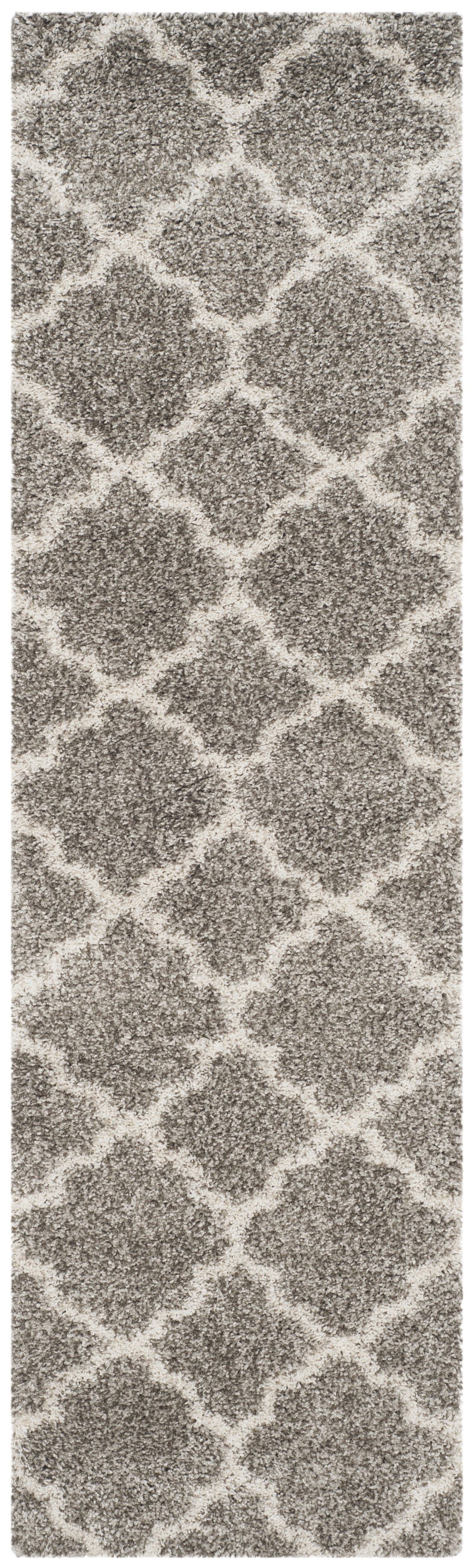 SAFAVIEH Hudson Jaye Geometric Shag Runner Rug, Grey/Ivory, 2'3" x 14'