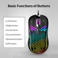 thumbnail image 3 of Wired Gaming Mouse 7200DPI Optical Mouse RGB Lightweight Gaming Mouse 1200/2400/4800/7200DPI/ 6 Programmable Buttons Black, 3 of 8