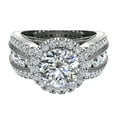 thumbnail image 4 of 14K White Gold Real Diamond Accented Ring Channel Set 4.85 CT TW (Moissanite Center), 4 of 5