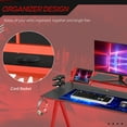 thumbnail image 5 of HOMCOM 53" Gaming Desk, Racing Computer Desk with Monitor Shelf, Gamepad Rack, Cup Holder, Headphone Hook, and Cable Basket, Red, 5 of 9