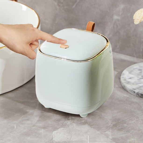 Bote de basura de escritorio, bolsa de basura, bote de basura de escritorio para dormitorio, escuela (verde claro)