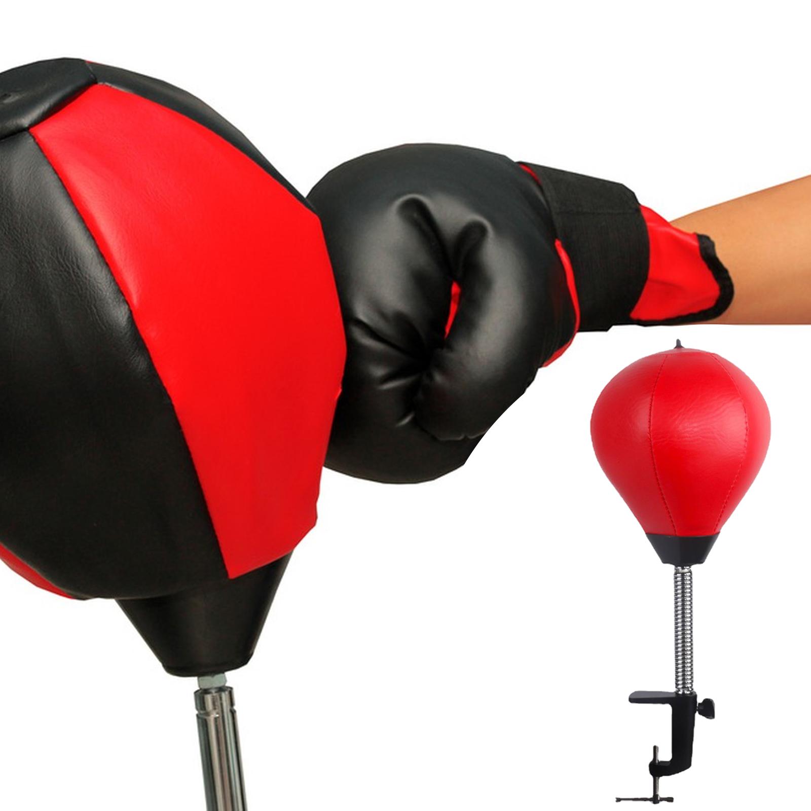funtasica Desktop Punching Bag Workout with Desk Clamp for Home Office with Inflator Heavy Duty Anger Management Toys Focus Bag Fitness red