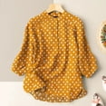 thumbnail image 4 of Outfmvch Cotton Button Down Shirts for Women V Neck Casual Loose Fit Blouses Roll Up Short Sleeve Womens Linen Tops Linen Button Down Shirt Women V Neck Tops Outfits Yellow S, 4 of 4